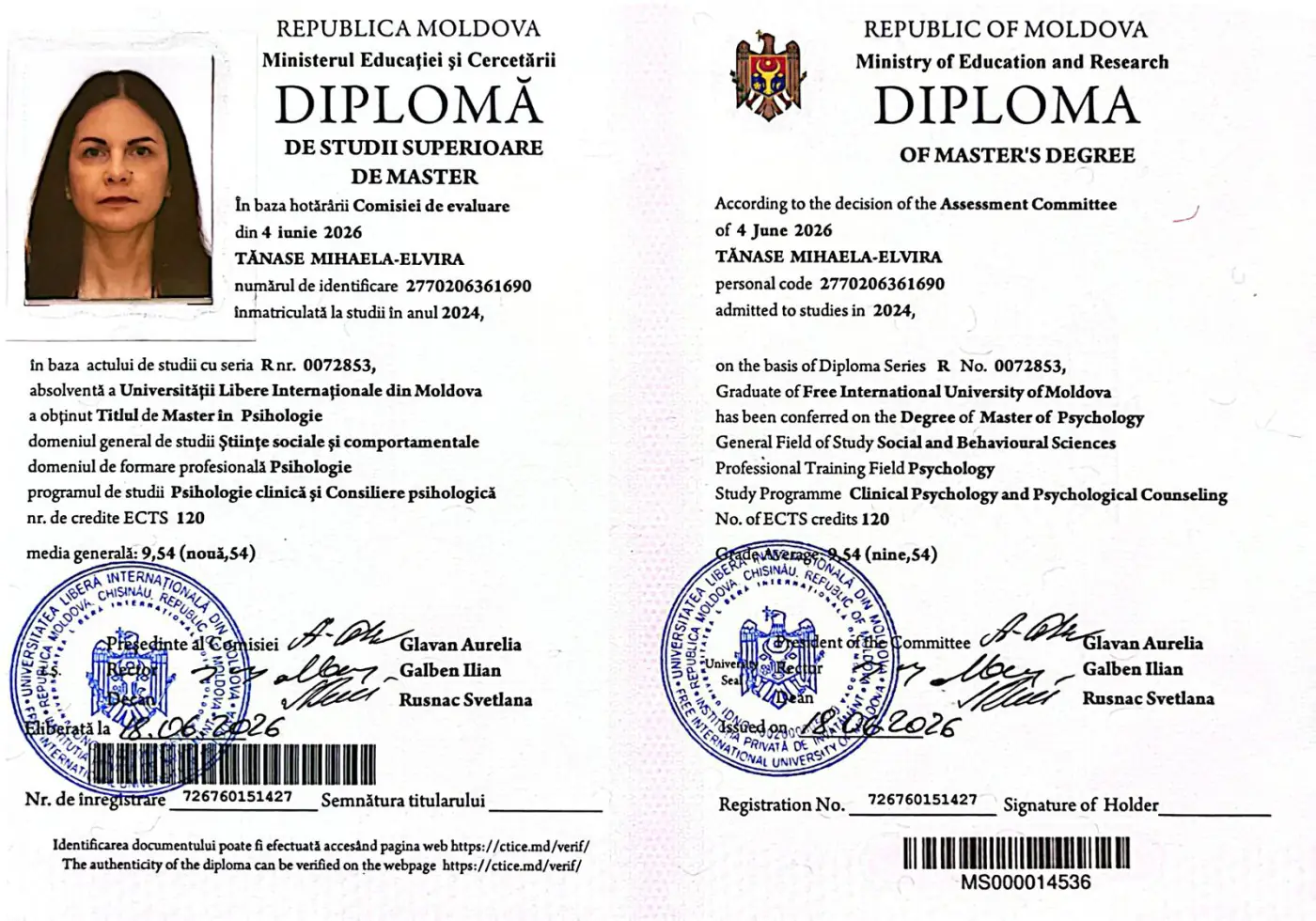 Diploma de Master în Psihologie