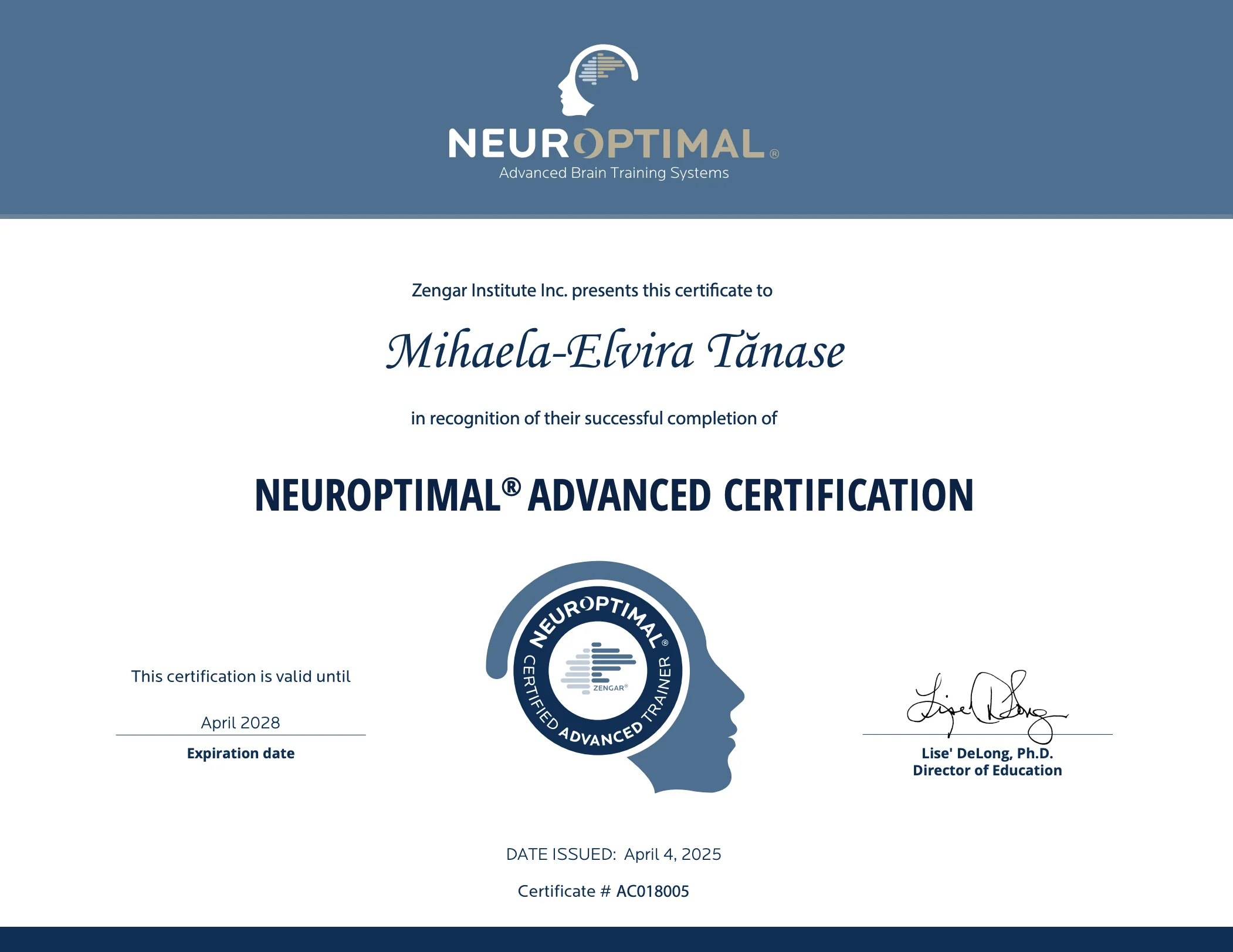 NeurOptimal Advanced Certification